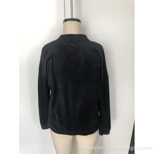 Round-neck corduroy button hoodie